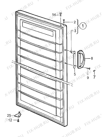 Взрыв-схема холодильника Electrolux EU2717C - Схема узла Door 003